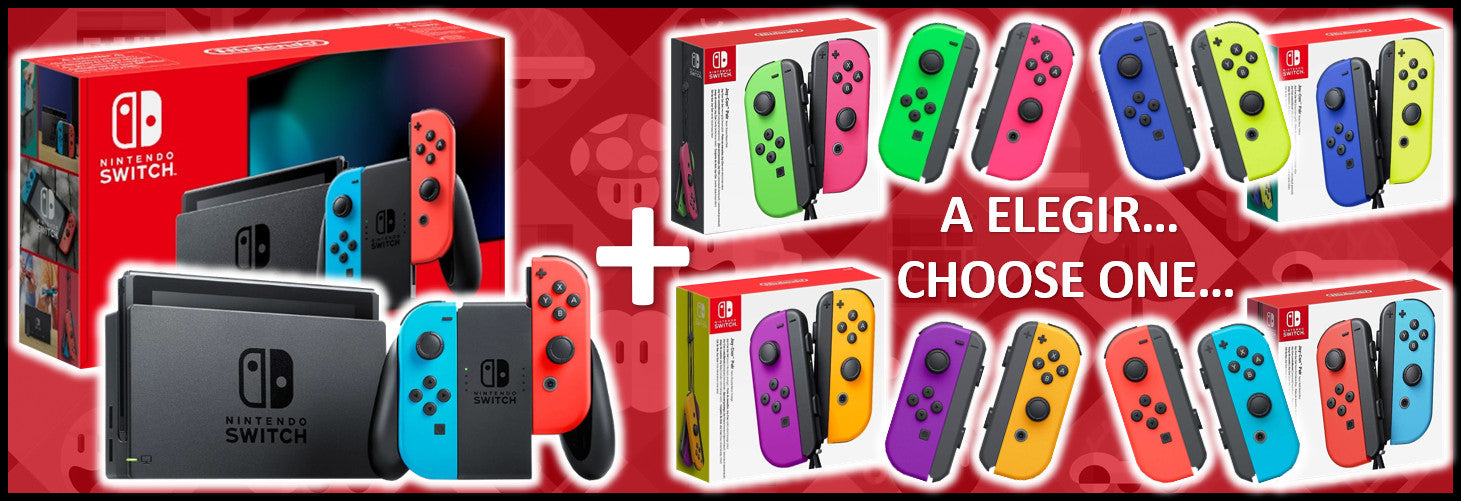 NINTENDO SWITCH - Azul Neón/Rojo Neón + Joy-Con a elegir NINTENDO SWITCH - Azul Neón/Rojo Neón + Joy-Con a elegir